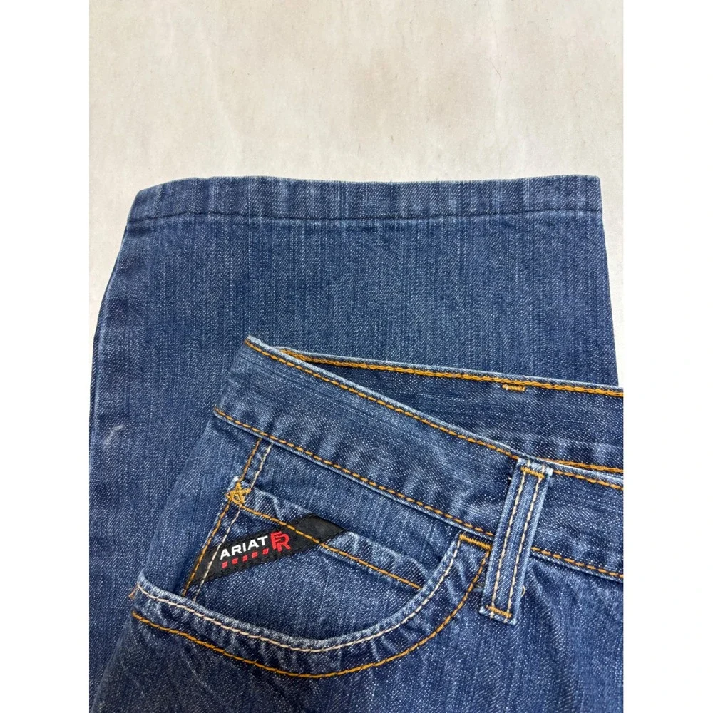 ARIAT Fire Resistant Mens Low Rise Boot Cut Jeans Dark Wash Denim Size‎ 44x25